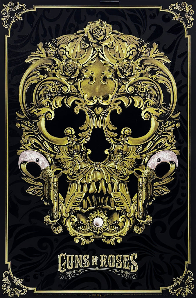 ANTHONY PETRIE 'Guns N' Roses' (2021) Hand-Signed + Flocked Screen Print - Signari Gallery