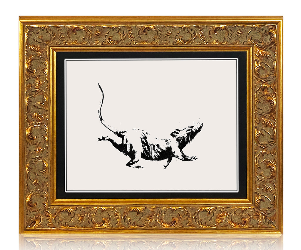 BANKSY 'GDP Rat' (2018) Custom Framed Rare Screen Print - Signari Gallery