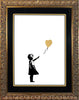 BANKSY 'Girl with Balloon' (2021) Custom Framed Replica Screen Print (gold) - Signari Gallery
