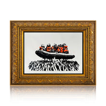 Load image into Gallery viewer, BANKSY 'Migrant Boat' (2025) Rare Custom Framed Screen Print - Signari Gallery