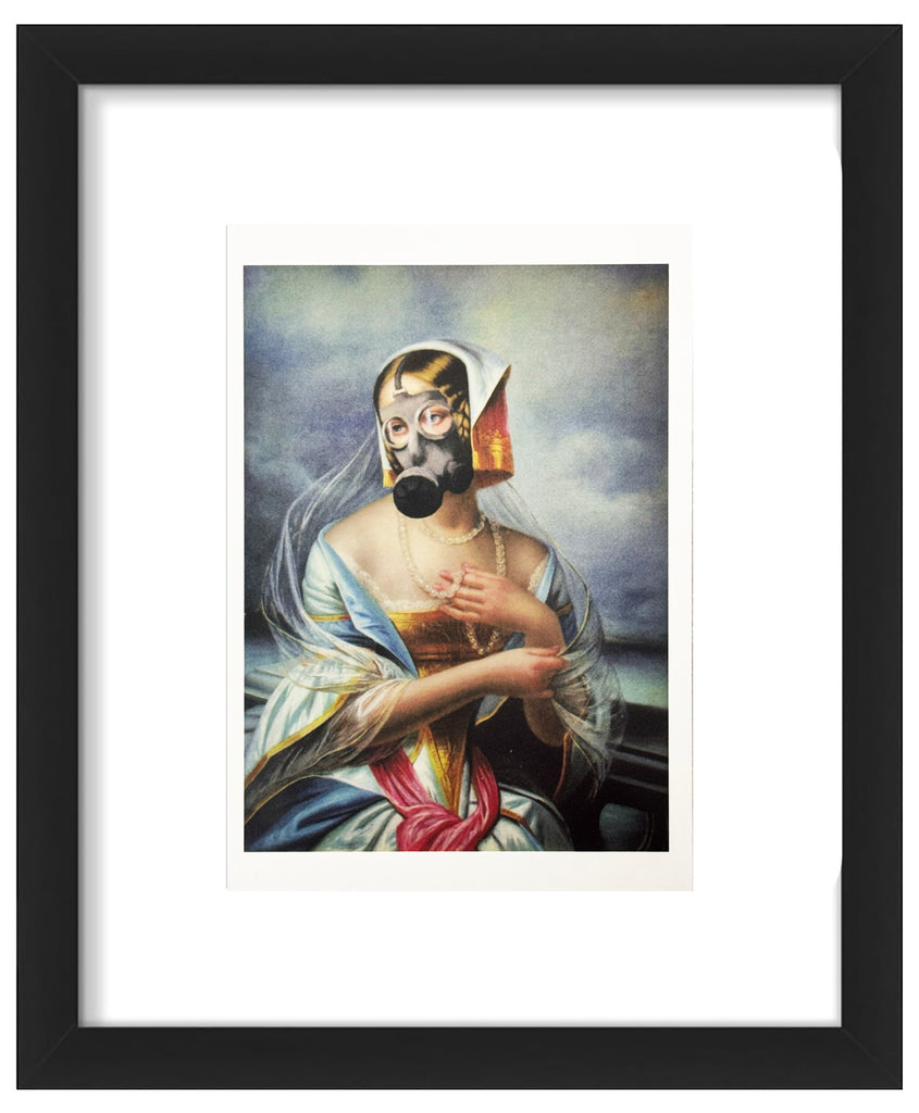 BANKSY 'Modified Oil Painting #14' (2005) Framed Original "Crude Oils" Postcard