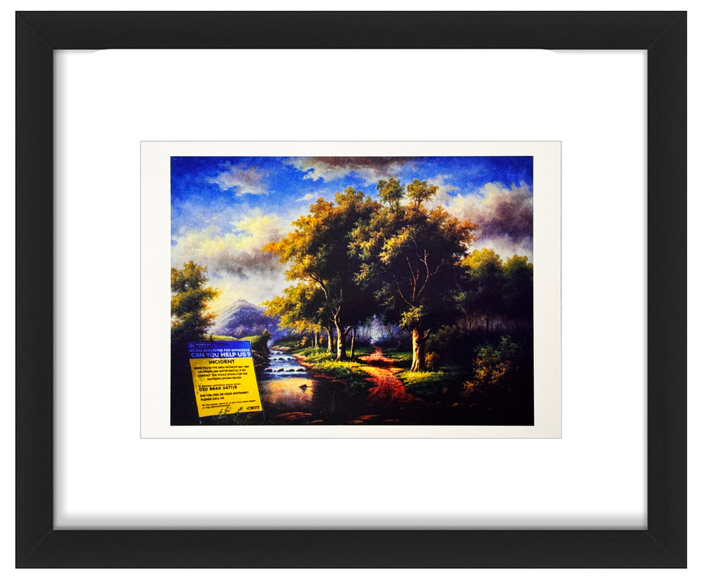 BANKSY 'Modified Oil Painting #7' (2005) Framed Original "Crude Oils" Postcard