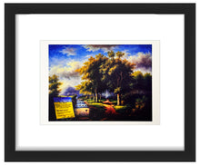 Load image into Gallery viewer, BANKSY 'Modified Oil Painting #7' (2005) Framed Original "Crude Oils" Postcard