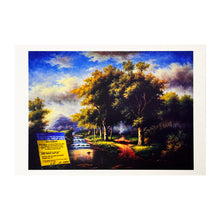 Load image into Gallery viewer, BANKSY 'Modified Oil Painting #7' (2005) Framed Original "Crude Oils" Postcard