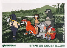 Load image into Gallery viewer, BANKSY 'Save or Delete' (2002) Framed Greenpeace Litho + Decal SET - Signari Gallery