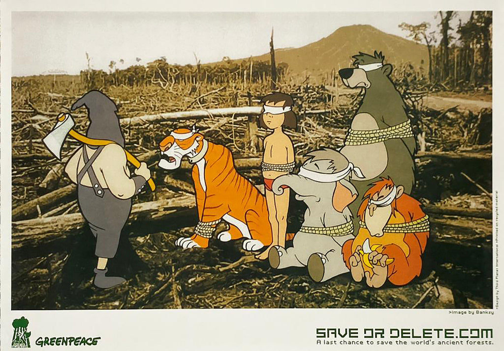 BANKSY 'Greenpeace: Save or Delete' (2002) Lithograph Poster - Signari Gallery