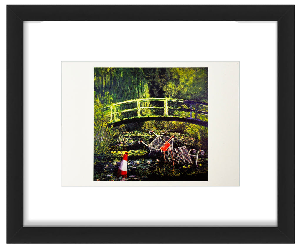 BANKSY 'Show Me the Monet' (2005) Framed Original "Crude Oils" Postcard