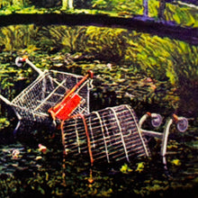 Load image into Gallery viewer, BANKSY 'Show Me the Monet' (2005) Framed Original "Crude Oils" Postcard