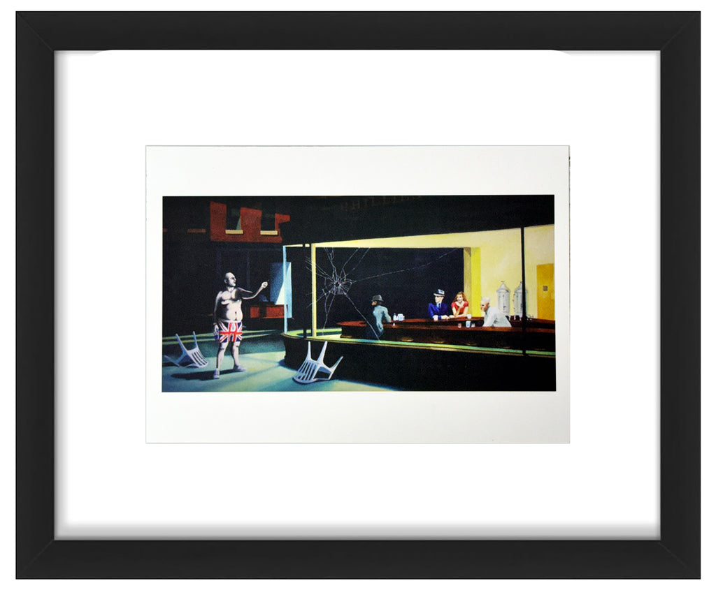 BANKSY 'Are You Using this Chair' (2005) Framed Original "Crude Oils" Postcard