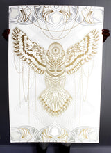 Load image into Gallery viewer, CHRIS SAUNDERS 'White Owlage' (2014) Rare Custom Framed Screen Print - Signari Gallery
