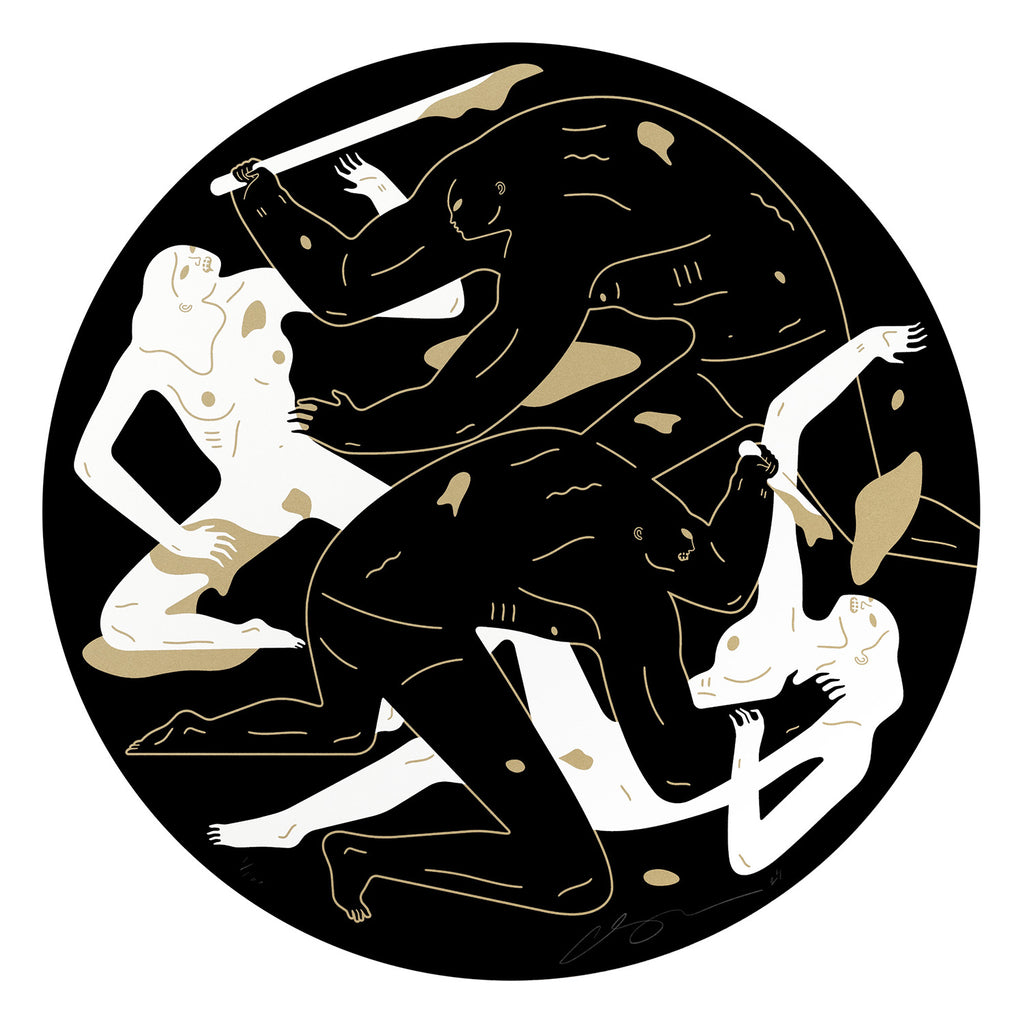 CLEON PETERSON 'Revolution is a Mother Who Eats its Children' (2024) Tondo Screen Print (black) - Signari Gallery
