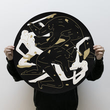 Load image into Gallery viewer, CLEON PETERSON 'Revolution is a Mother Who Eats its Children' (2024) Tondo Screen Print (black) - Signari Gallery