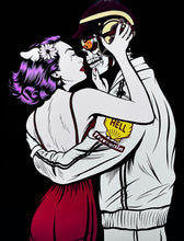 Load image into Gallery viewer, D*FACE 'Painting Over the Cracks' (2022) Gallery Show Popcorn Bucket + Framed Show Card - Signari Gallery
