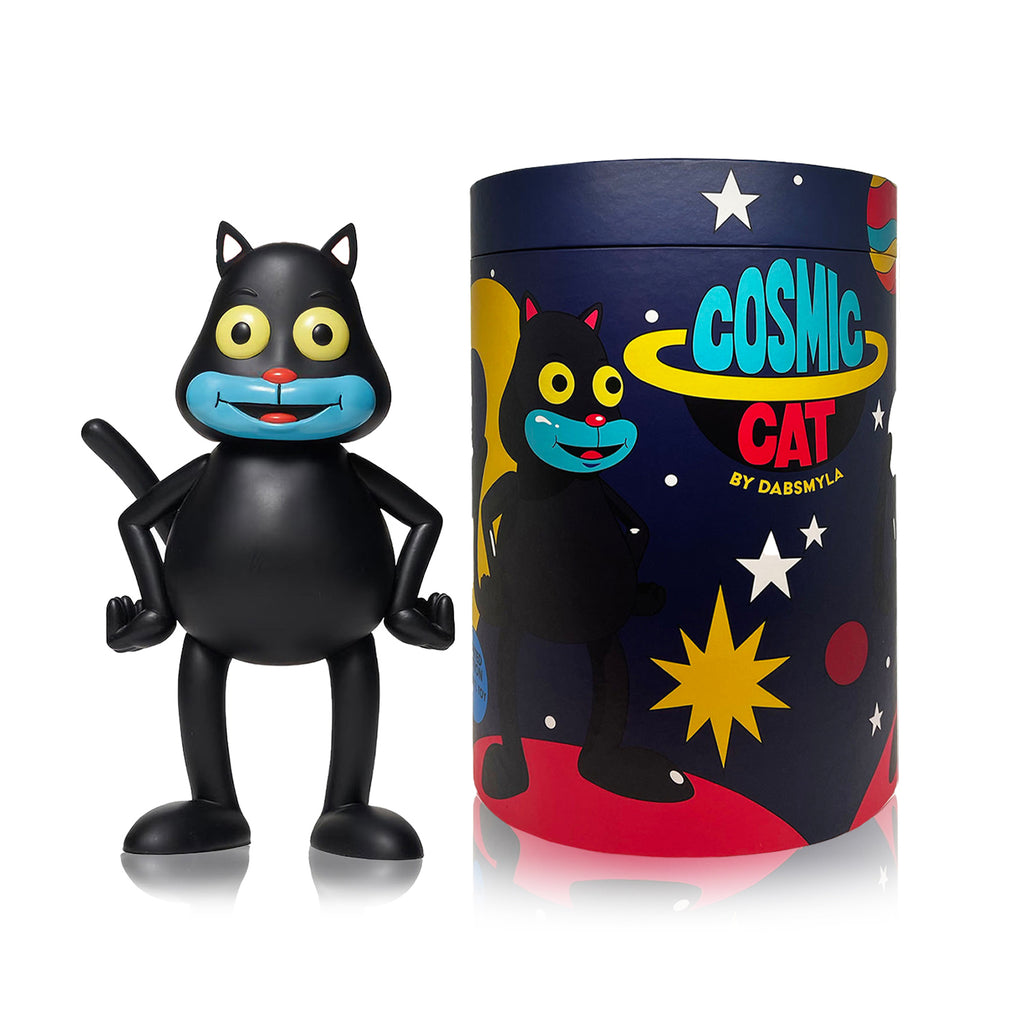DABSMYLA 'Cosmic Cat' (2021) Designer Vinyl Art Figure (black) - Signari Gallery