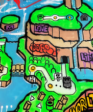 Load image into Gallery viewer, DOPED OUT M &#39;Super Mario Map Graffiti XL&#39; (2023) Original on Canvas - Signari Gallery 