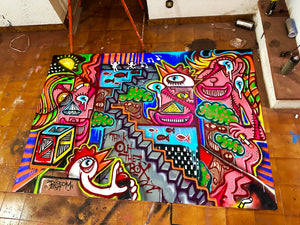 DOPED OUT M 'Think Outside the Box XXL' (2023) Original on Canvas - Signari Gallery 