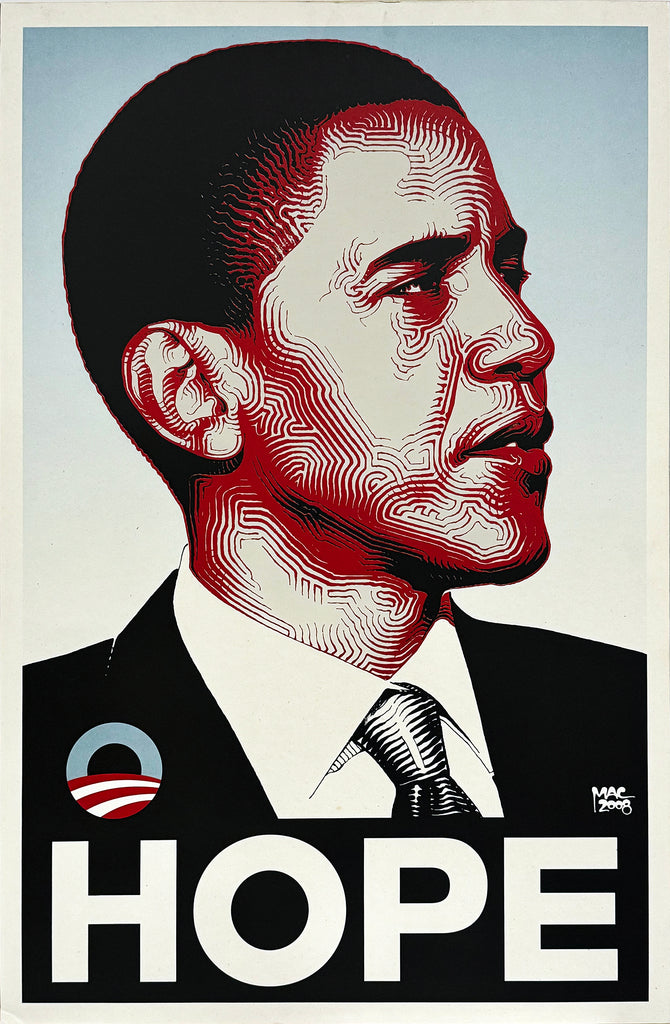 EL MAC 'Obama: Hope' (2008) Rare Original (Mounted) Offset Lithograph - Signari Gallery