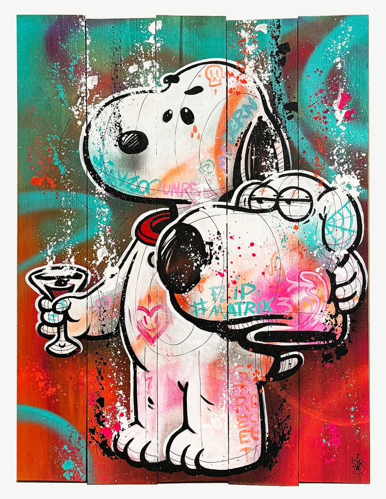 ÉLISÉE SKAYZOO 'Snoopy Mask' (2024) Original on Wood Panels - Signari Gallery