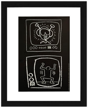 Load image into Gallery viewer, ERIC ORR x KEITH HARING 'Untitled TVs' (2023) Original Framed Show Card - Signari Gallery