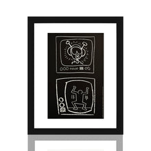 Load image into Gallery viewer, ERIC ORR x KEITH HARING 'Untitled TVs' (2023) Original Framed Show Card - Signari Gallery