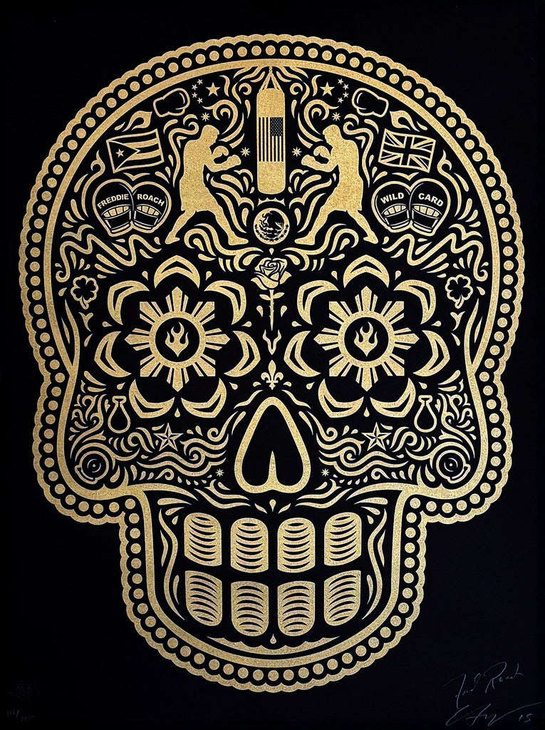 ERNESTO YERENA x FREDDIE ROACH 'Wild Card Boxing Club Calavera' (2015) Rare Screen Print - Signari Gallery
