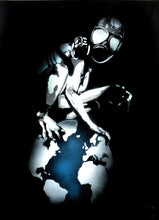 Load image into Gallery viewer, EYESAW 'Golem in Gas Mask' (2009) RARE Custom Framed 1/1 HPM on Paper - Signari Gallery