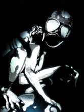 Load image into Gallery viewer, EYESAW 'Golem in Gas Mask' (2009) RARE Custom Framed 1/1 HPM on Paper - Signari Gallery