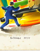 Load image into Gallery viewer, GEORGE POST 'Powell and Taylor' (1951) Rare Serigraph on Repurposed Art Board - Signari Gallery