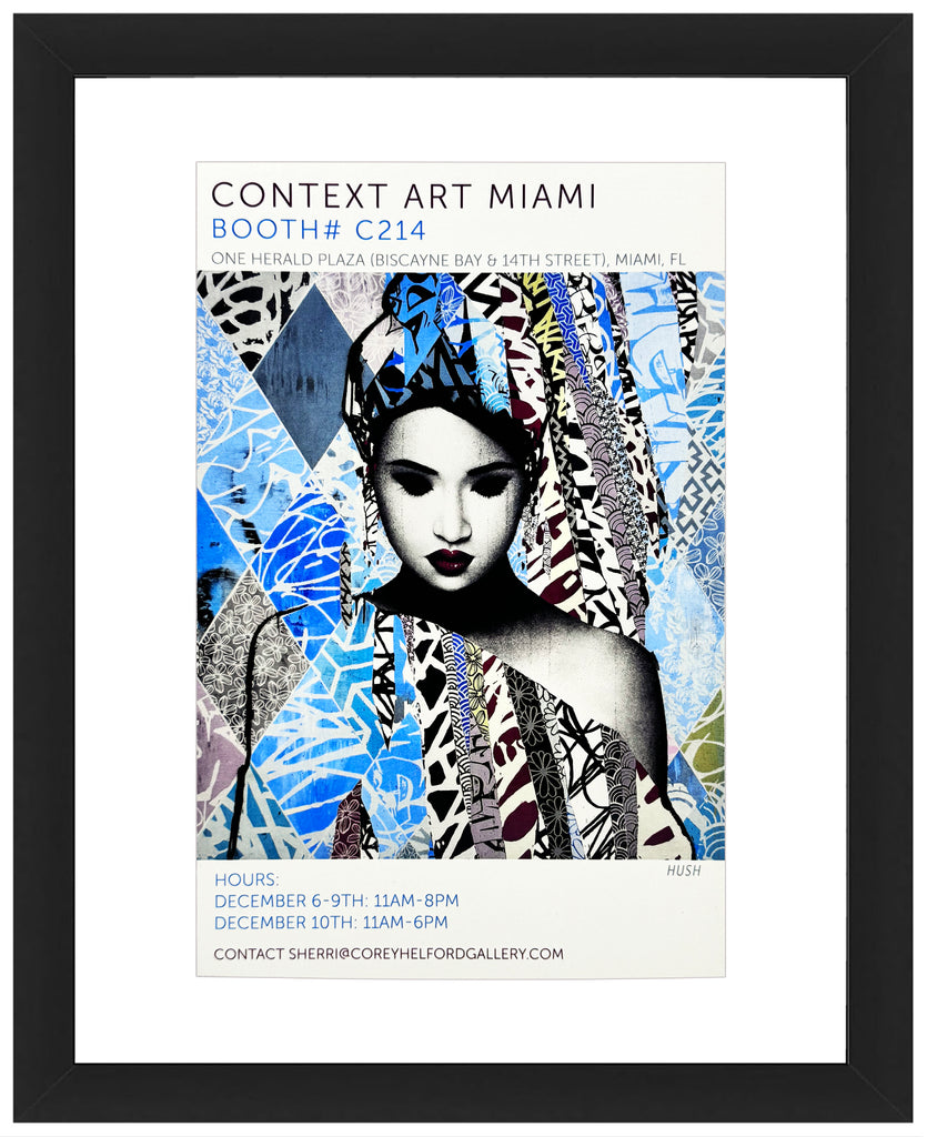 HUSH 'Faces I' (2019) Original (framed) Show Card - Signari Gallery