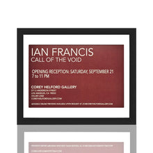 Load image into Gallery viewer, IAN FRANCIS 'Bird Toys/Predator' (2019) Framed Original Show Card - Signari Gallery