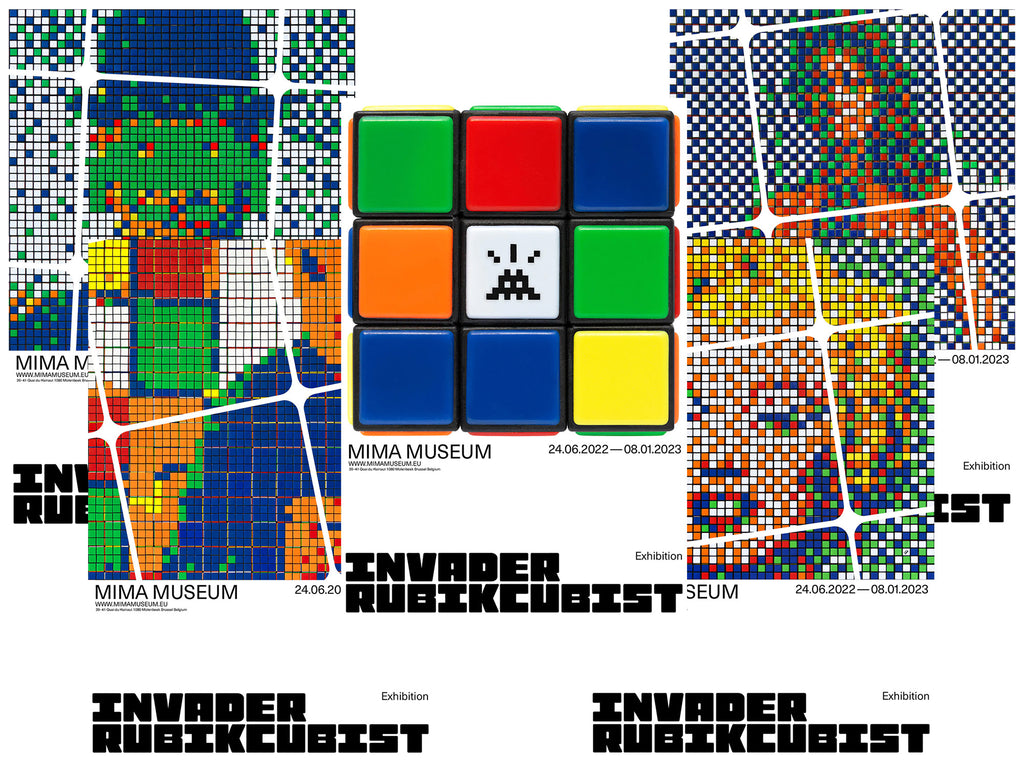 INVADER x MIMA Museum 'Invader Rubikcubist' 5-Poster Set - Signari Gallery