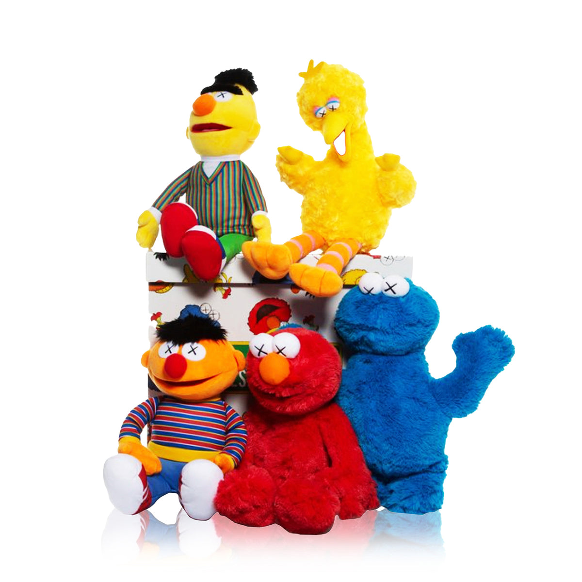 KAWS x Uniqlo Sesame Street 2018 5 Figure Plush Character Set Signari Gallery