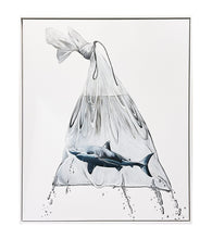 Load image into Gallery viewer, LOUISE McNAUGHT 'Shark in a Bag' (2022) Framed Original on Canvas - Signari Gallery