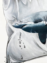 Load image into Gallery viewer, LOUISE McNAUGHT 'Shark in a Bag' (2022) Framed Original on Canvas - Signari Gallery