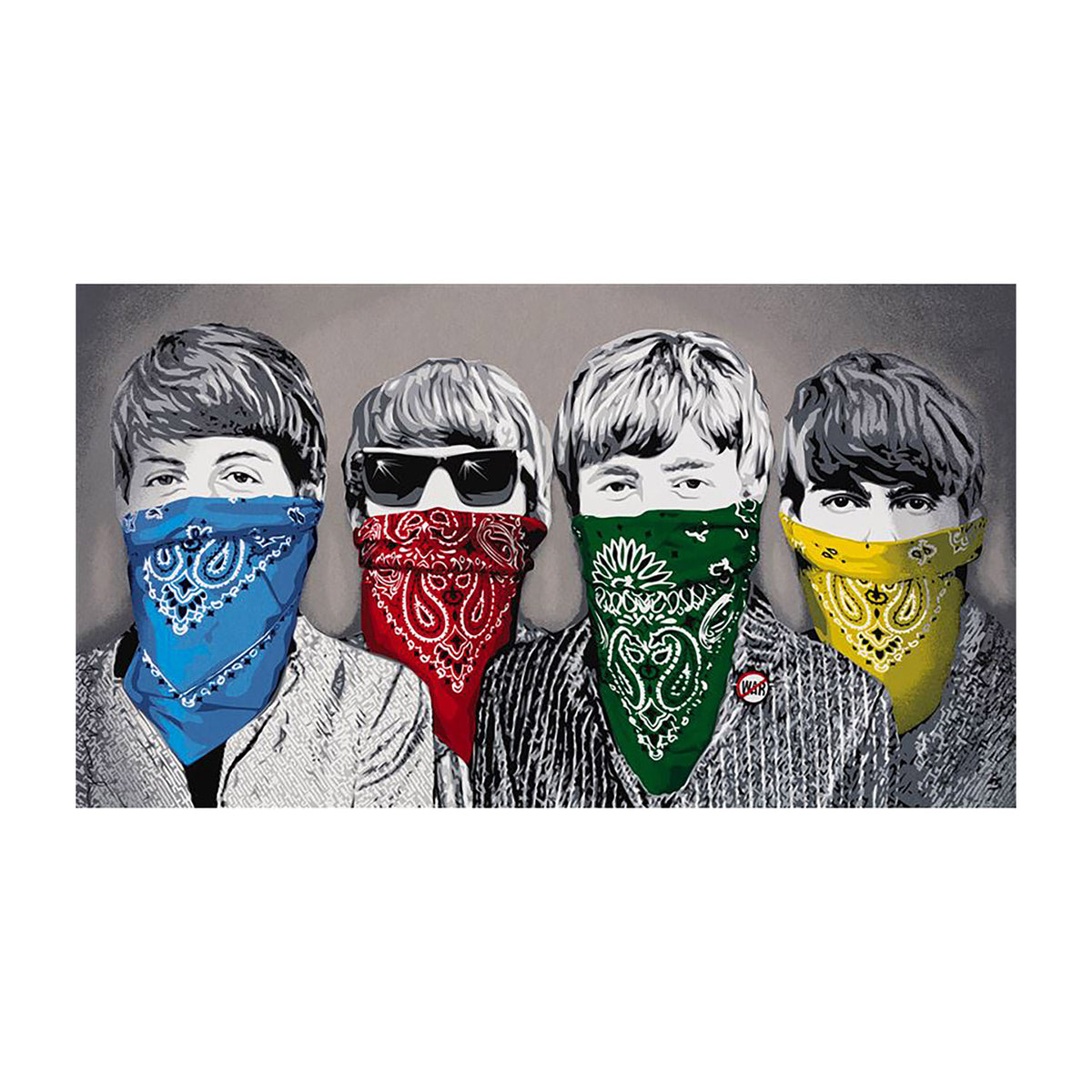 MR. BRAINWASH 'Beatles Banditos' (2012) RARE Grey Ed. Lithograph Poste