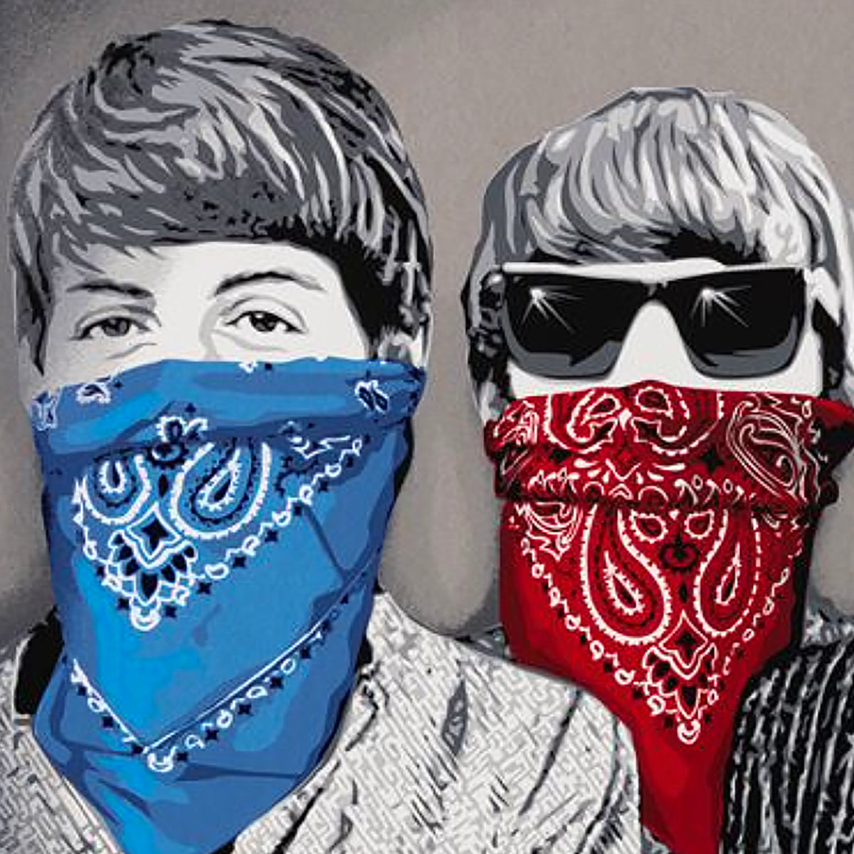 MR. BRAINWASH 'Beatles Banditos' (2012) RARE Grey Ed. Lithograph Poste