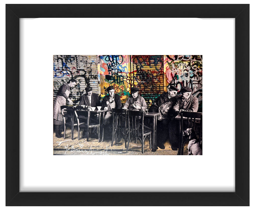 MR. BRAINWASH 'Le Bistro' (2008) Original Framed Postcard - Signari Gallery