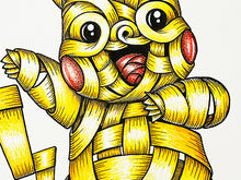 Load image into Gallery viewer, OTTO SCHADE 'Ribboned Pikachu' (2023) Hand-Drawn Original on Paper - Signari Gallery
