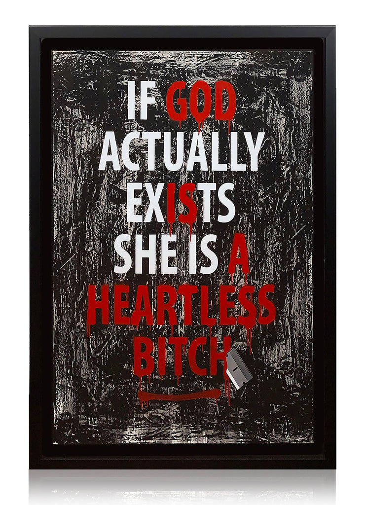 REVOK 'If God Actually Exists...' (2010) Custom Framed Hand-Finished Serigraph - Signari Gallery