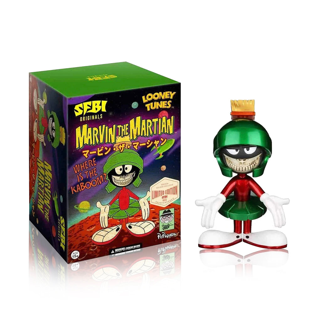 RON ENGLISH x WB 'Marvin the Martian Grin' (2020) Metallic Designer Vinyl Art Figure* - Signari Gallery