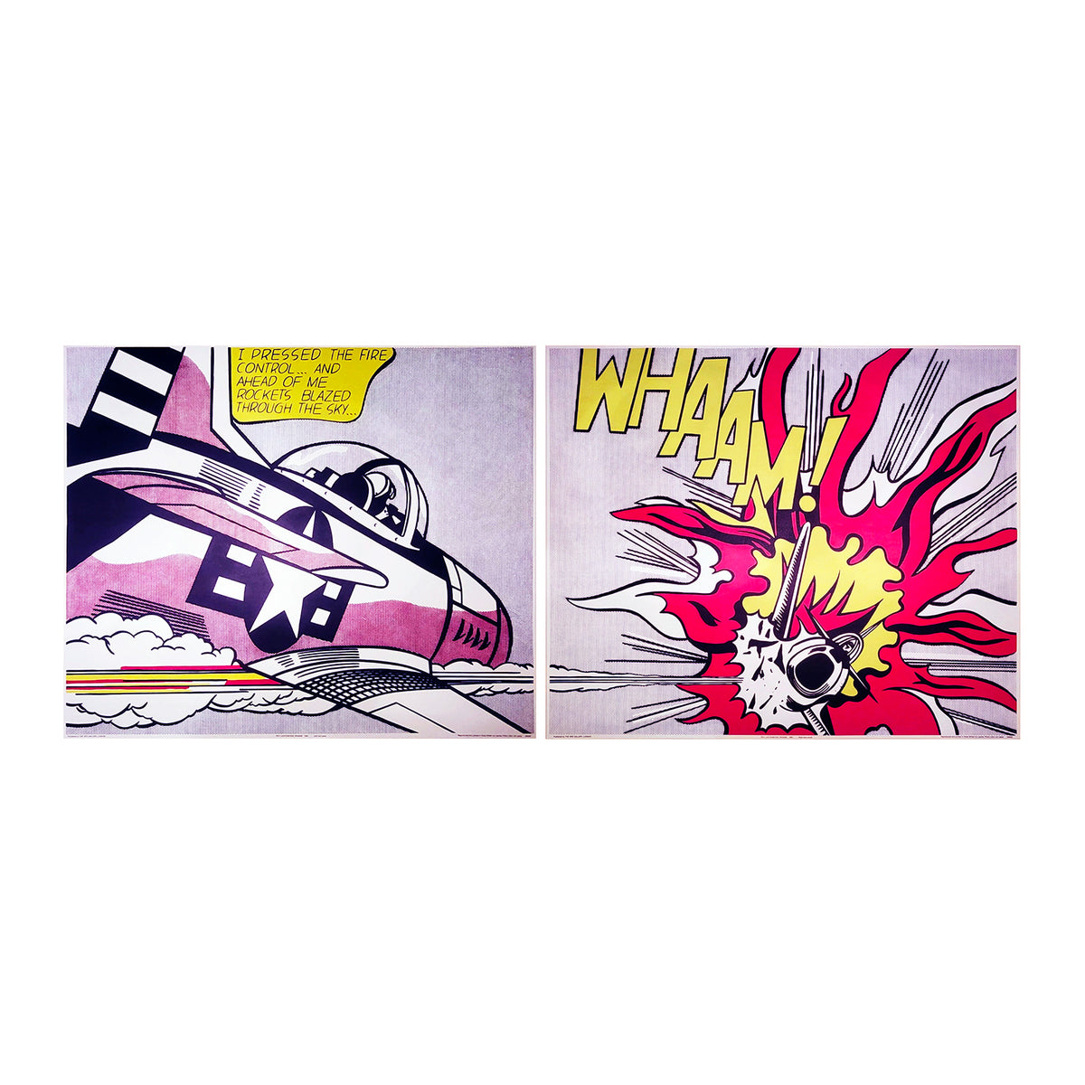 ROY LICHTENSTEIN 'WHAAM!' (1963-1986) Rare Original Diptych Serigraph