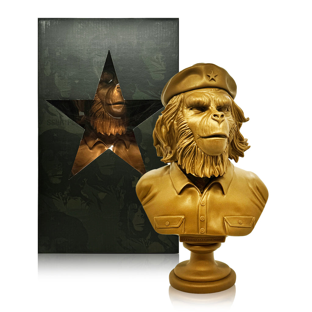 SSUR x 3DRetro 'Rebel Ape' (2013) DesignerCon Excl. Vinyl Art Bust (gold) - Signari Gallery
