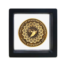 Load image into Gallery viewer, SHEPARD FAIREY 'Decision-Making Brass Coin' (2024) Limited Edition Coin w/Display - Signari Gallery