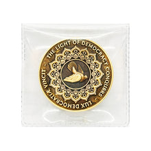 Load image into Gallery viewer, SHEPARD FAIREY 'Decision-Making Brass Coin' (2024) Limited Edition Coin w/Display - Signari Gallery