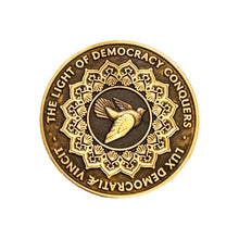 Load image into Gallery viewer, SHEPARD FAIREY 'Decision-Making Brass Coin' (2024) Limited Edition Coin w/Display - Signari Gallery