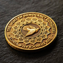 Load image into Gallery viewer, SHEPARD FAIREY 'Decision-Making Brass Coin' (2024) Limited Edition Coin w/Display - Signari Gallery