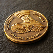 Load image into Gallery viewer, SHEPARD FAIREY 'Decision-Making Brass Coin' (2024) Limited Edition Coin w/Display - Signari Gallery