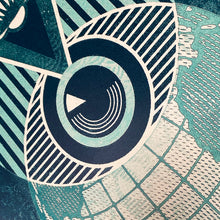 Load image into Gallery viewer, SHEPARD FAIREY 'Flint Eye Alert Globe' (2017) Screen Print (#206) - Signari Gallery