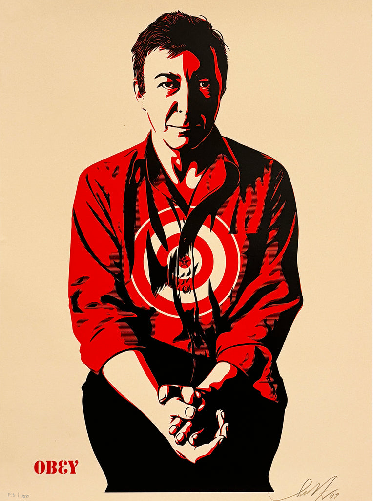 SHEPARD FAIREY 'Jasper Johns' (2009) Rare Screen Print (cream-#193) - Signari Gallery