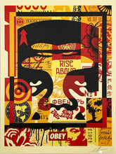 Load image into Gallery viewer, SHEPARD FAIREY 'Obey 3-Face Collage' Lithograph SET - Signari Gallery
